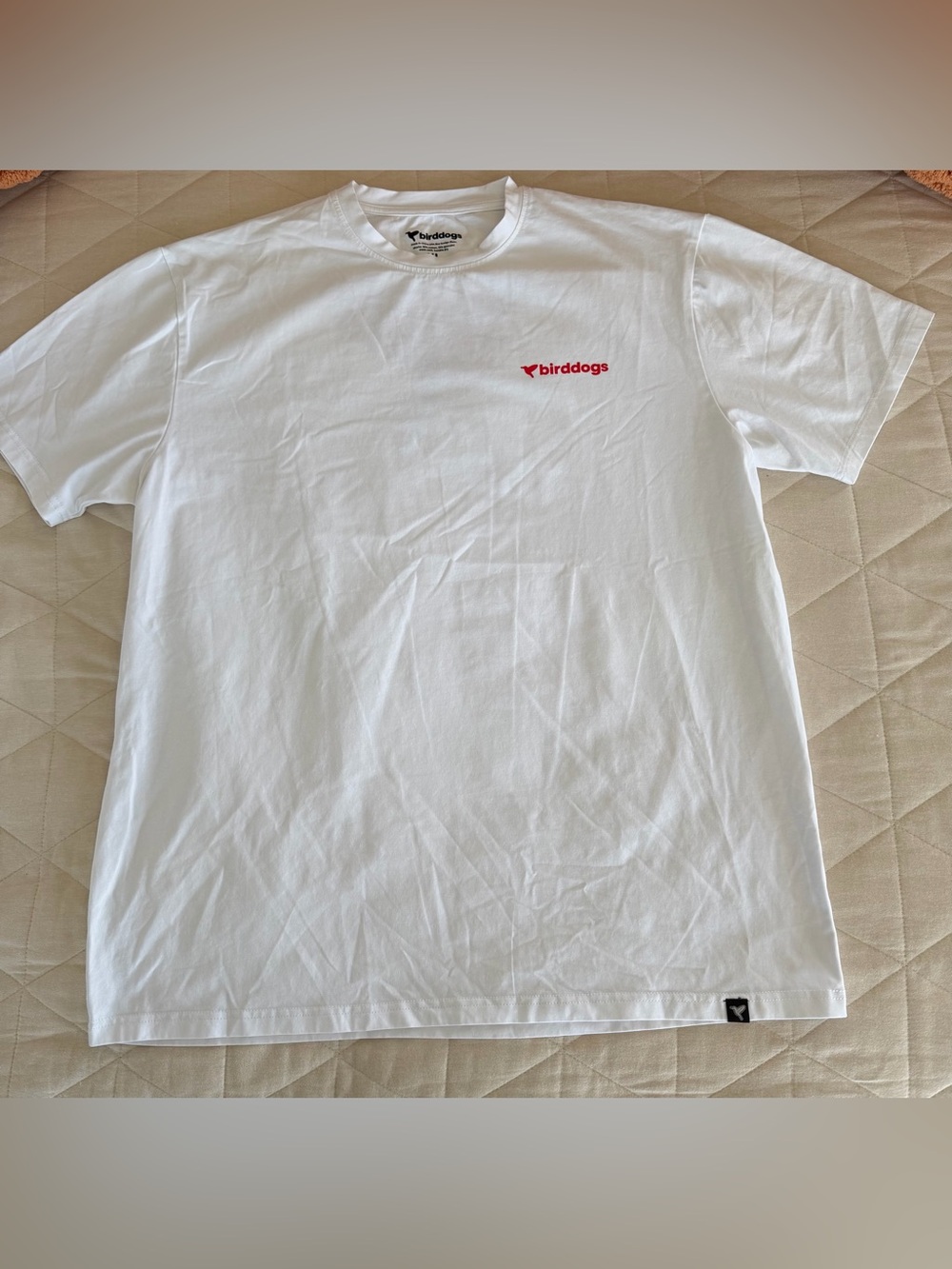 Birddogs White Tee with Small Red Logo